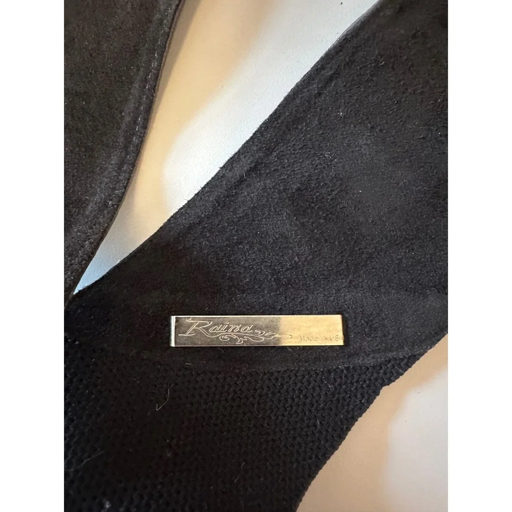 Raina Silver Panther Buckle Wide Leather and Elastic Belt